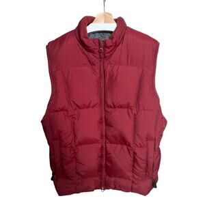 Eddie Bauer Goose Down Puffer Vest Red Mens Size L